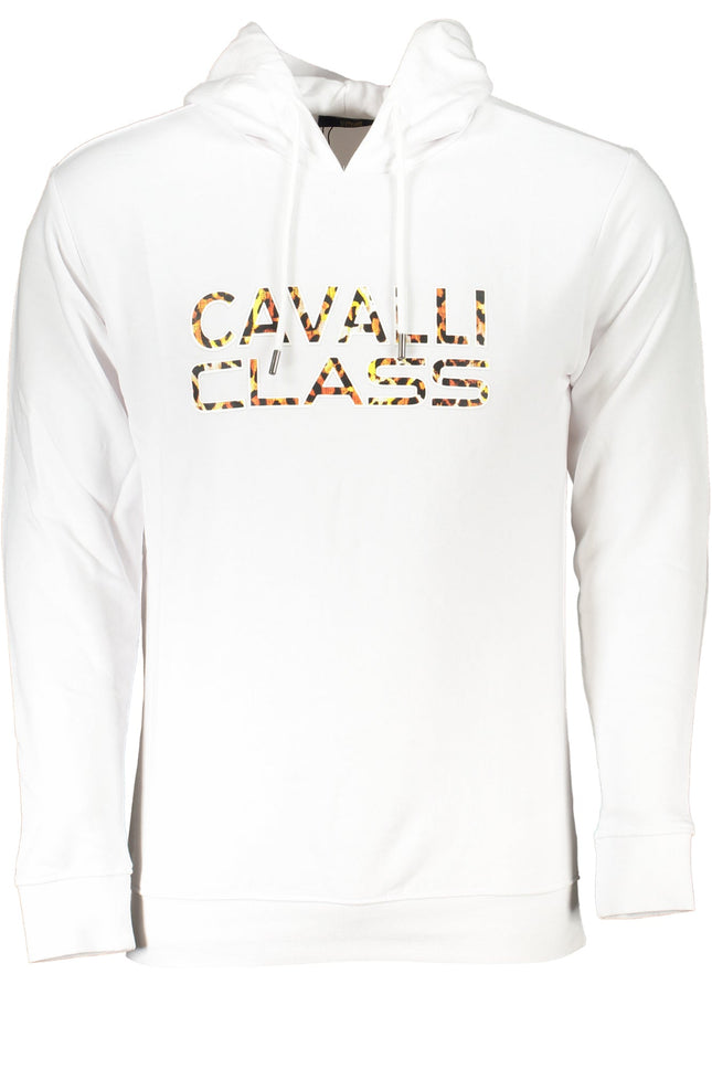 Cavalli Class Weisses Sweatshirt Für Herren Mit Reissverschluss