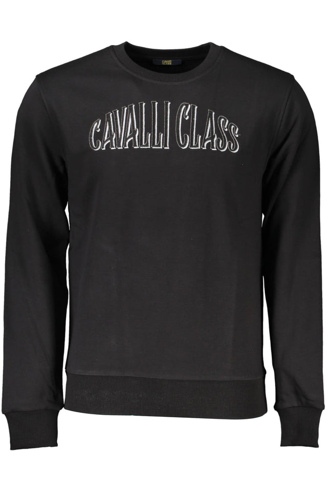 Cavalli Class Sweatshirt Herren – Schwarz, Rundhalsausschnitt mit Stickerei