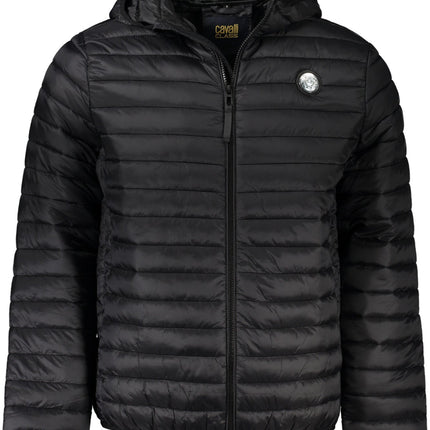 CAVALLI CLASS Herrenjacke schwarz – Leichte Winterjacke mit Kapuze für Herren