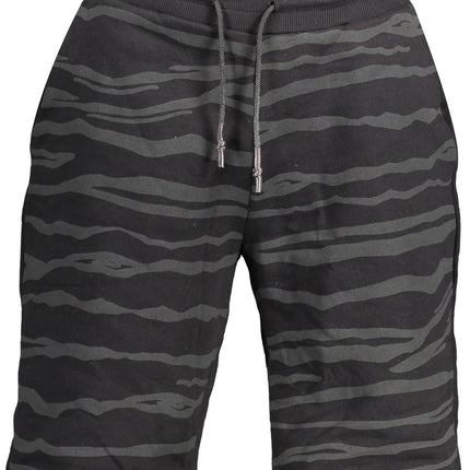 Cavalli Class Herren Bermudashose Schwarz – Elastische Jogginghose für Sport & Freizeit