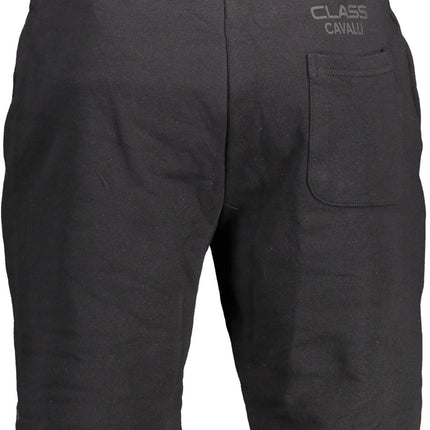 Cavalli Class Herren Bermudashose Schwarz – Elastische Jogginghose für Sport & Freizeit