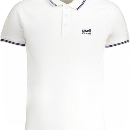 Weißes, kurzärmliges Herren-Poloshirt der Cavalli-Klasse
