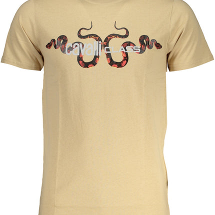 CAVALLI CLASS HERREN-KURZÄRMELIGES T-SHIRT BEIGE