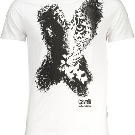 CAVALLI CLASS HERREN-KURZÄRMELIGES T-SHIRT WEISS
