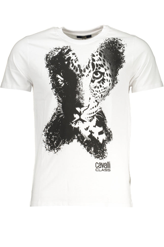 CAVALLI CLASS HERREN-KURZÄRMELIGES T-SHIRT WEISS