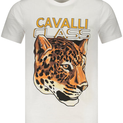 Cavalli Class Kurzarm-T-Shirt Herren Weiss