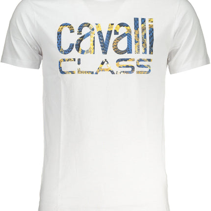 CAVALLI CLASS HERREN-KURZÄRMELIGES T-SHIRT WEISS