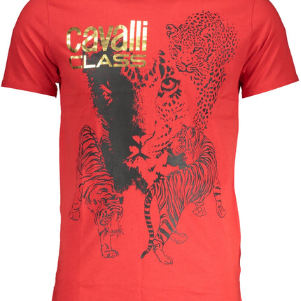 CAVALLI CLASS HERREN-KURZARM-T-SHIRT ROT