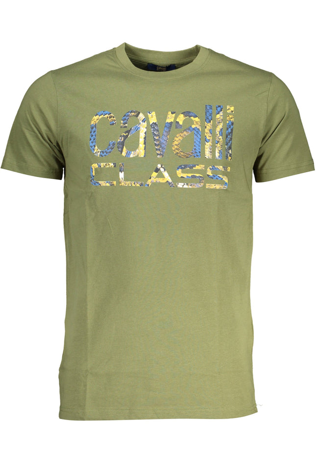 Cavalli Class Grünes Kurzärmeliges Herren-T-Shirt