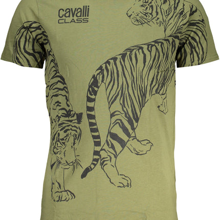 CAVALLI CLASS GRÜNES KURZÄRMELIGES HERREN-T-SHIRT