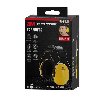 3M™ PELTOR™ Optime™ I Kapselgehörschutz H510A, SNR-Wert 27 dB, Gelb | Packung (1 Stück)