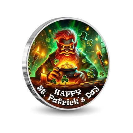 Fiery Leprechaun's Treasure Trove 1oz Coloured Coin