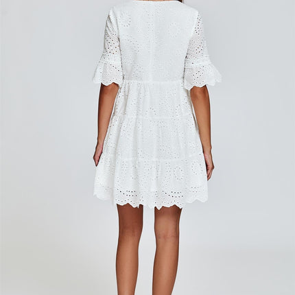 Lace Mini Dress In White