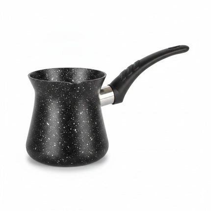 Cezve Kaffeekocher 6 Tassen, Granit-Beschichtung, Aluminium, Schwarz-Sprenkel, San
