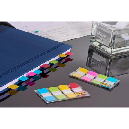 Post-it® Index Strong Ablagetabs, Mini, Blau, Violett, Rosa und Gelb, 15.8 mm x 38.1 mm, 40 Haftstreifen/Spender, 1 Spender/Packung | 1 Stück