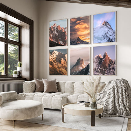 The Chamonix Summit Series – Set of 6 Mountain Prints