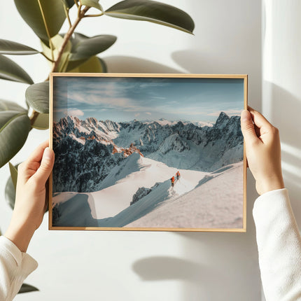 Aiguille du Midi Mountaineering Wall Art - Alpine Adventure Print