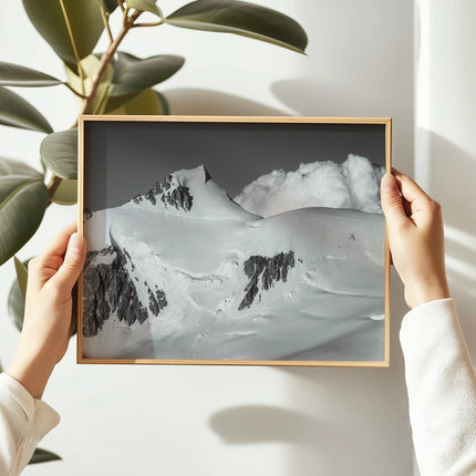 Mont Maudit Black and White Wall Art – Alpine Photography Print from Chamonix