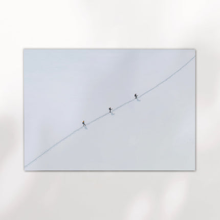 Three Mountaineers Traversing Vallee Blanche | Chamonix Wall Art