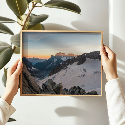 Mer de Glace Sunset Wall Art Print – Chamonix Glacier Photography