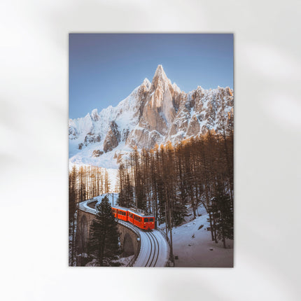 Train du Montenvers Wall Art Print – Winter Mer de Glace Chamonix Décor