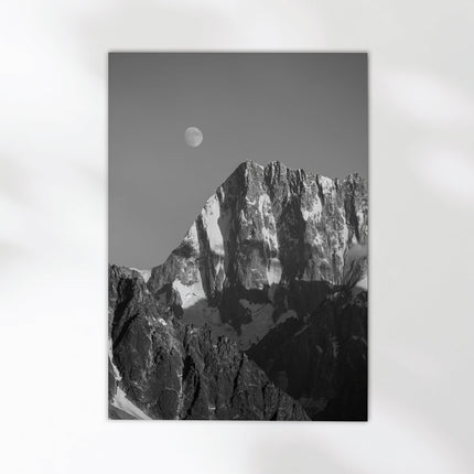 Grandes Jorasses Print – Black and White Mont Blanc Alpine Wall Art