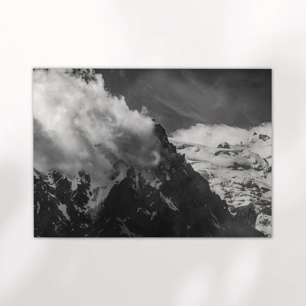 Aiguille du Midi Wall Art Print – Black and White Mountain Photography