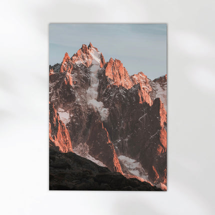 Aiguille de Chamonix Sunset Wall Art | Alpine Mountain Print