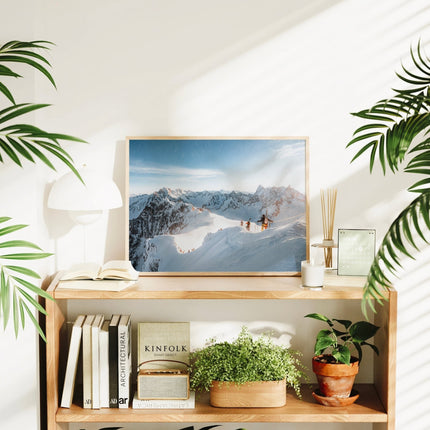 Skiers Descending the Vallée Blanche | Chamonix Wall Art