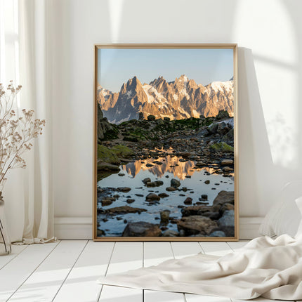 Reflection of Aiguilles de Chamonix - Alpine Photography Print