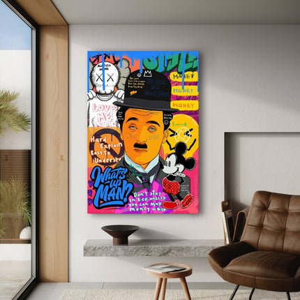 Charlie Chaplin - Leinwandbild Pop Art (Canvas) kaufen bei Linkreich – Jetzt entdecken!