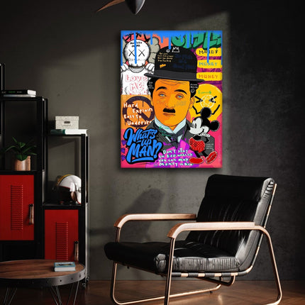 Charlie Chaplin - Leinwandbild Pop Art (Canvas) kaufen bei Linkreich – Jetzt entdecken!