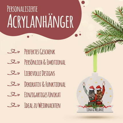 SEO. Christbaumschmuck aus Acryl - Konfigurator Freundinnen - Weihnachtsanhänger - Linkreich