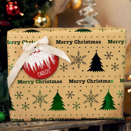 SEO. Christbaumschmuck aus Holz - Weihnachtswald - Weihnachtsanhänger mit Namen - 6cm Linkreich
