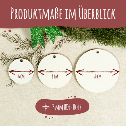 SEO. Christbaumschmuck aus Holz - Weihnachtswald - Weihnachtsanhänger mit Namen - 6cm Linkreich
