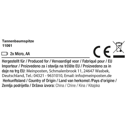 Christbaumspitze 35cm Baumspitze Weihnachten Metall Glitzer LED Stern B - WARE (Weihnachtsstern LED) kaufen bei Linkreich – Jetzt entdecken!