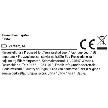 Christbaumspitze 35cm Baumspitze Weihnachten Metall Glitzer LED Stern B - WARE (Weihnachtsstern LED) kaufen bei Linkreich – Jetzt entdecken!
