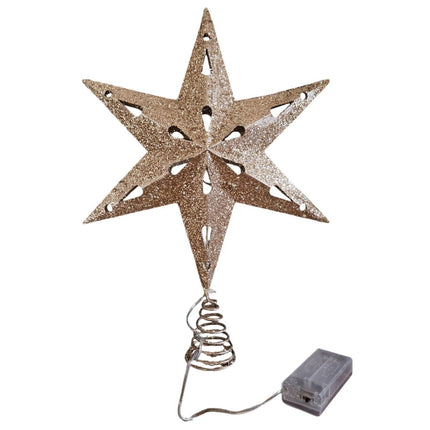 Christbaumspitze 35cm Baumspitze Weihnachten Metall Glitzer LED Stern B - WARE (Weihnachtsstern LED) kaufen bei Linkreich – Jetzt entdecken!
