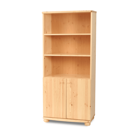 SEO. Claudia Büroschrank Aktenschrank | 2 - Türig mit 3 - Regalfächern | 100% Bio Kiefer Massivholz - Natur Linkreich
