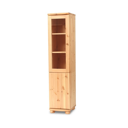SEO. Claudia Buffetschrank Vitrine V.2 | 2 - Türig | 100% Bio Kiefer Massivholz - Natur Linkreich
