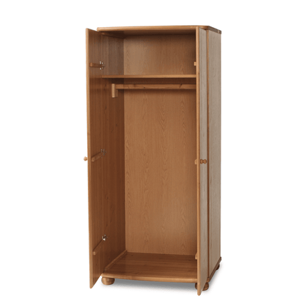 SEO. Claudia Kleiderschrank Bio Kiefer | Garderobenschrank 45 cm / 62 cm Tiefe aus 100% massivem Holz - Natur Linkreich