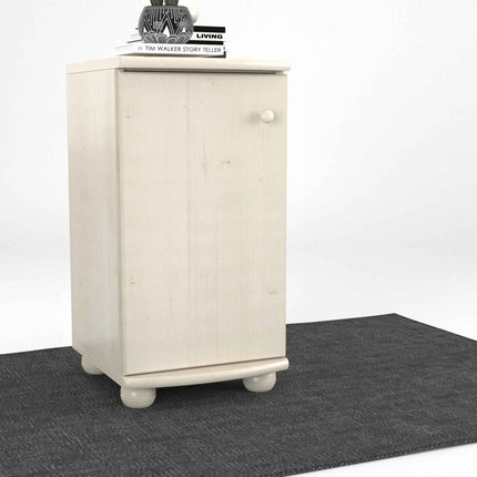 SEO. Claudia Kommode Sideboard | Anrichte | 1-Türig | 100% Bio Kiefer Massivholz - Weiss Linkreich