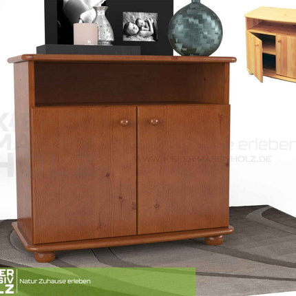 SEO. Claudia Kommode Sideboard | Anrichte | 2-Türig | 1. Regal | 100% Bio Massivholz - Kirsch Linkreich