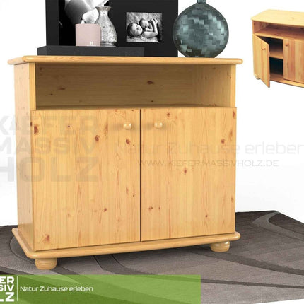 SEO. Claudia Kommode Sideboard | Anrichte | 2-Türig | 1. Regal | 100% Bio Massivholz - Natur Linkreich