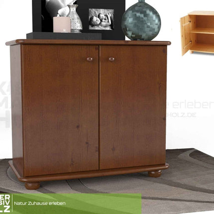 SEO. Claudia Kommode Sideboard | Anrichte | 2-Türig | 100% Bio Kiefer Massivholz - Kolonial Linkreich