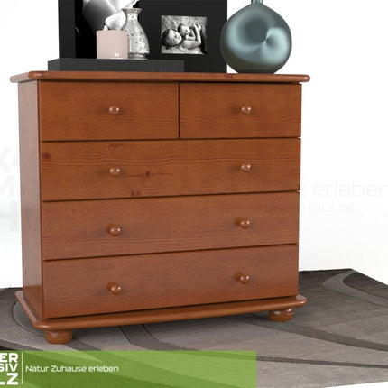 SEO. Claudia Kommode Sideboard | Anrichte | 3 - XL Schubladen und 2 - kleine | 100% Bio Massivholz - Kirsch Linkreich
