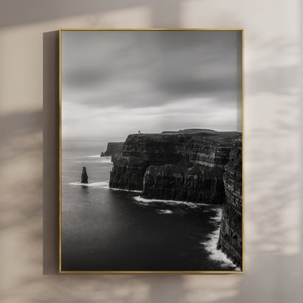 Cliffs of Moher Black & White Print – Ireland Landscape Wall Art