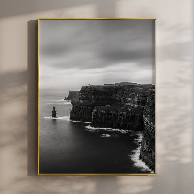 Cliffs of Moher Black & White Print – Ireland Landscape Wall Art