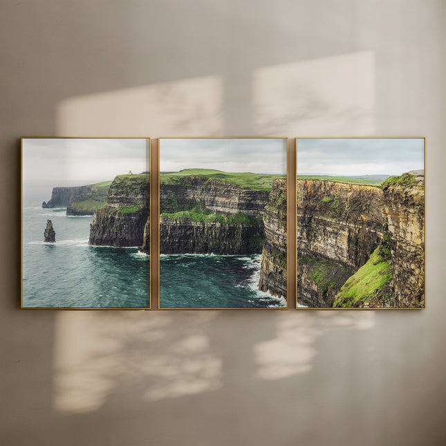 Cliffs of Moher Wall Art Set of 3 – Irish Coastal Triptych Photography