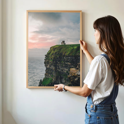 Cliffs of Moher Tower at Sunset – Irish Coastal Wall Art Print